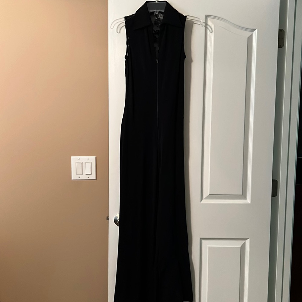 Black pantsuit Bebe, perfect. Lace back